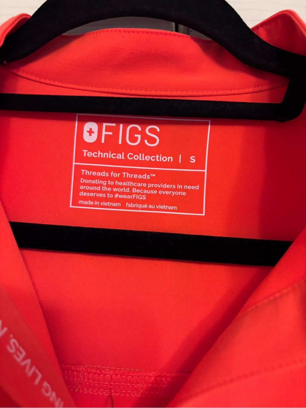 Figs Fiery Coral Rafaela top and Zamora joggers - Picture 3 of 5
